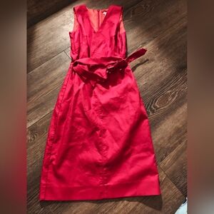 J. Crew Vibrant Red Midi Dress
